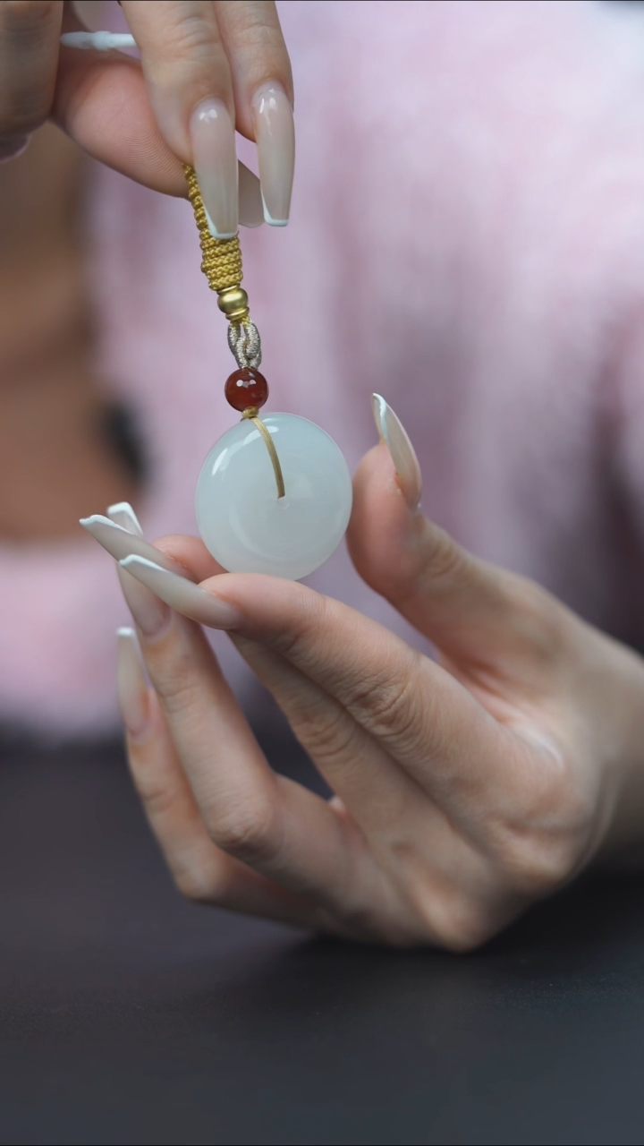 颈饰未镶嵌和田玉HC30176白玉平安扣挂坠