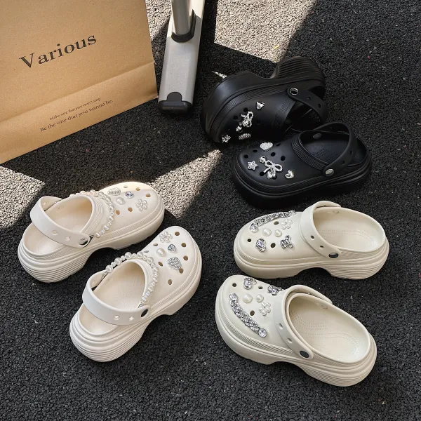 夏季新款2025厚底洞洞鞋750