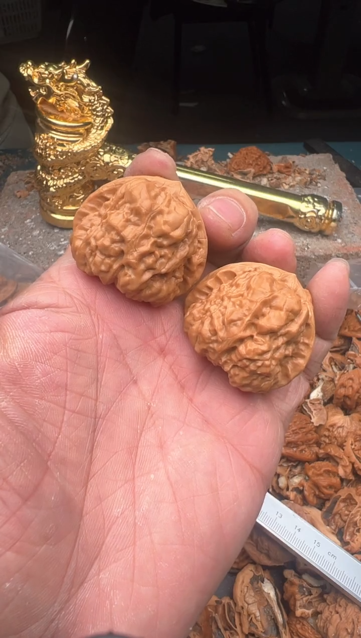 【闪购商品】文玩核桃把件39尺寸三角蛙一对