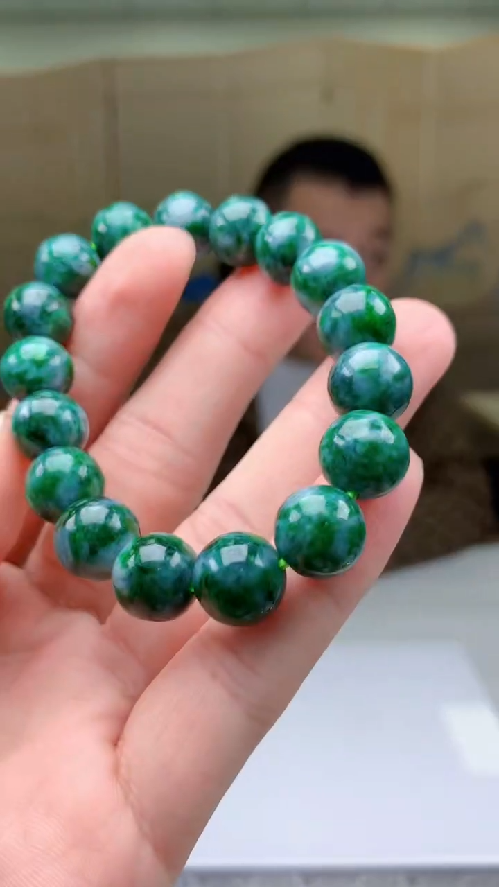 【闪购商品】定制翡翠未镶嵌4812bb-毛货手串45