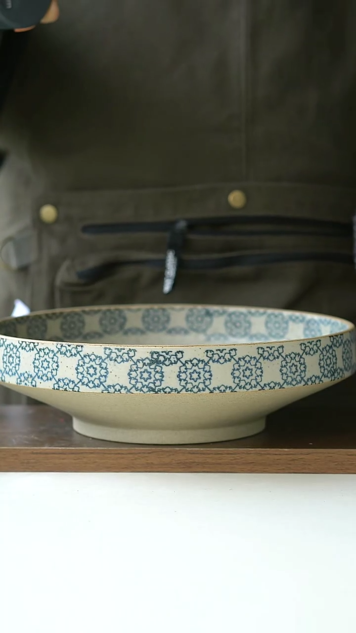 【闪购商品】陶瓷粗陶手绘绣球高足23cm@4-2@