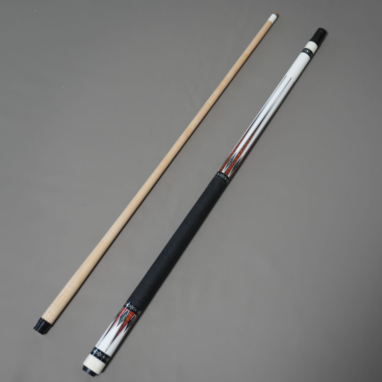 水标皮把中式黑8八球花式九球分体大头台球象耳皮手工杆慢8牙接口