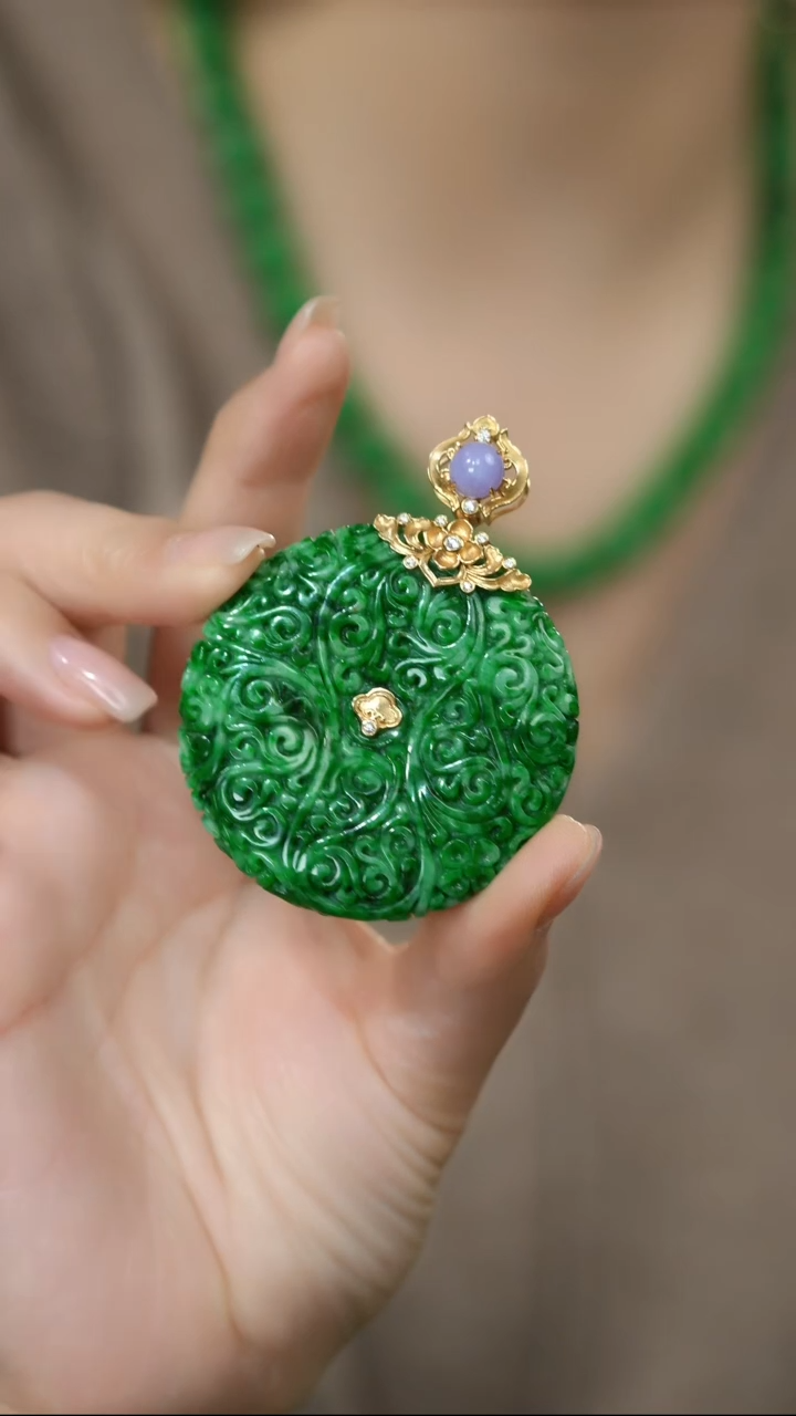 颈饰18K金镶嵌翡翠@WMG09122012@