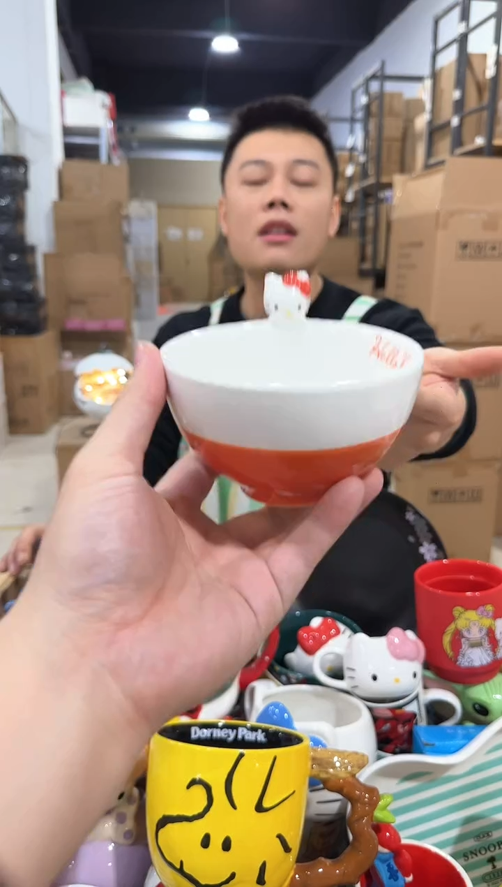 瓷片原盒kt猫公仔碗