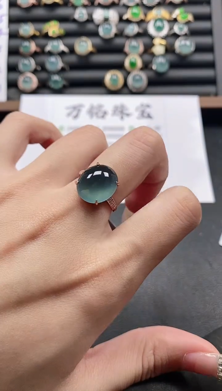 银S925镶嵌戒指翡翠51511