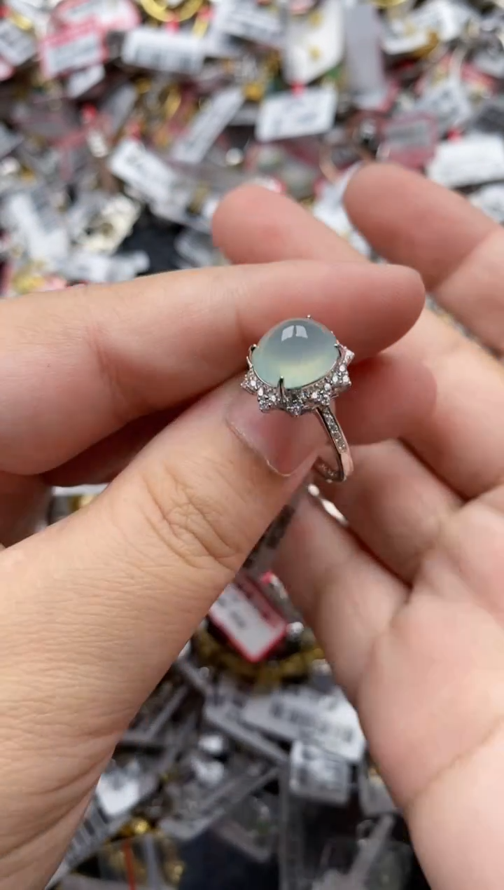 【闪购商品】翡翠戒指银S925镶嵌444444---1