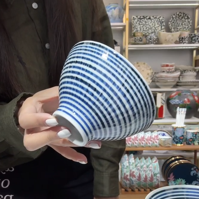 【单支】日本进口和山窑蓝驹饭碗11.8cm