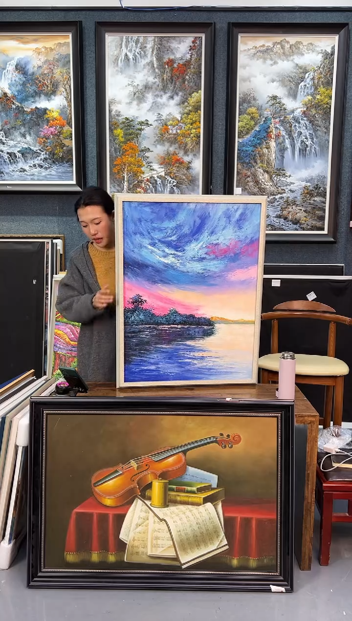 【闪购商品】油画27号 60*80 霞光-手绘油画