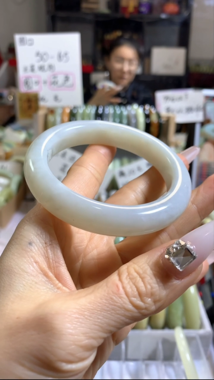 未镶嵌岫玉手镯67 58+