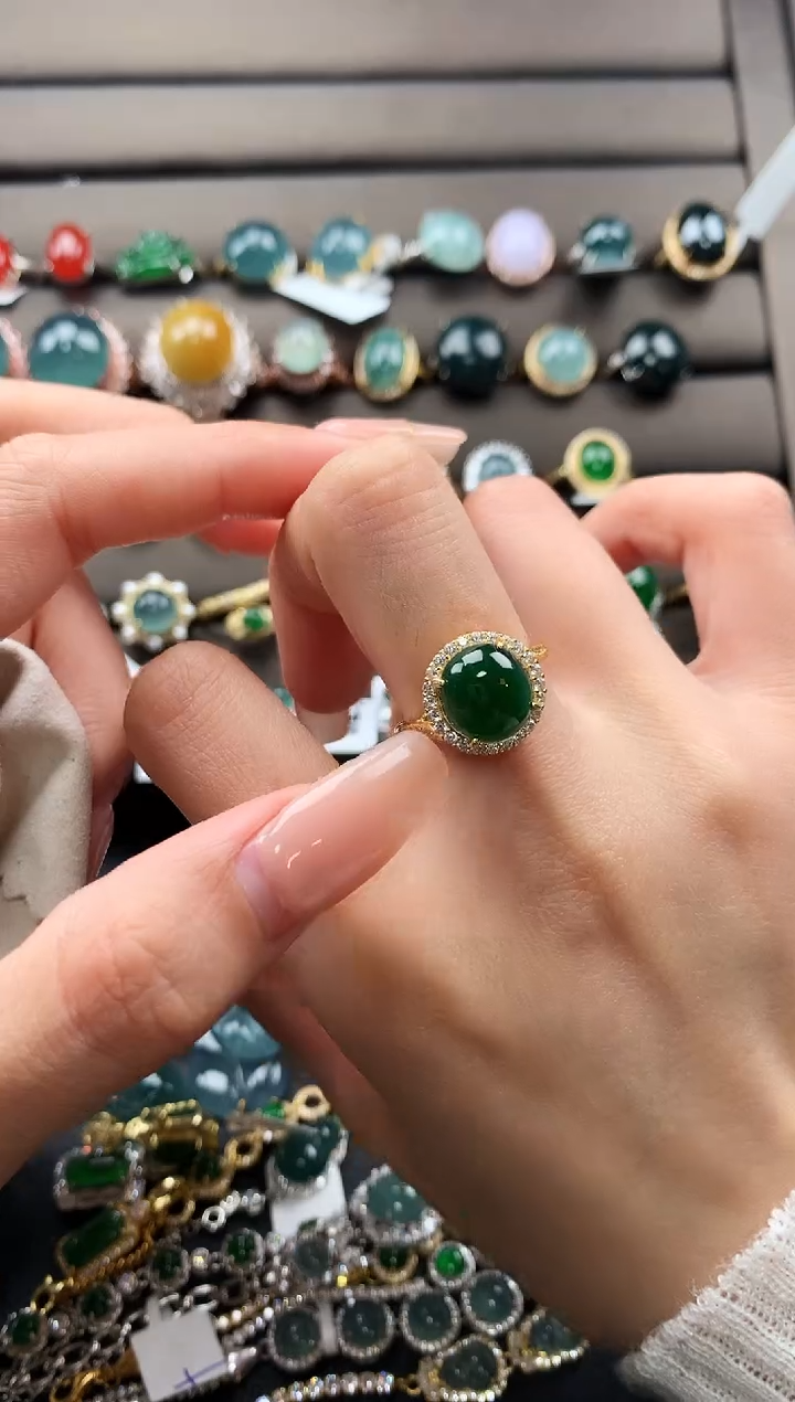 【闪购商品】翡翠戒指银S925镶嵌24675487