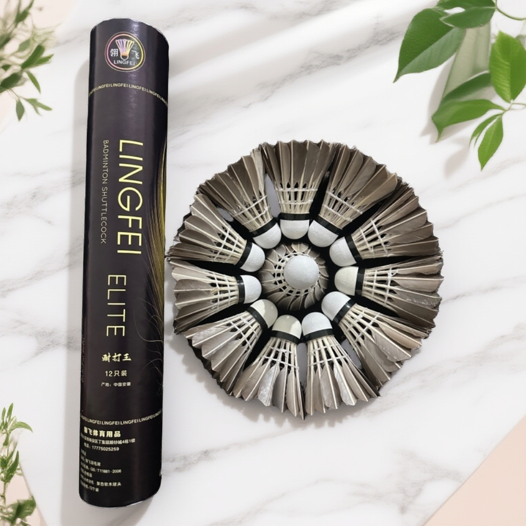 E200花鸭刀翎羽毛球飞行稳定且耐打适合室内外训练及休闲娱乐12只