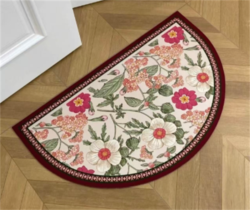 美式花卉卫生间硅藻泥地垫浴室防滑干脚软垫家用洗手台吸水垫