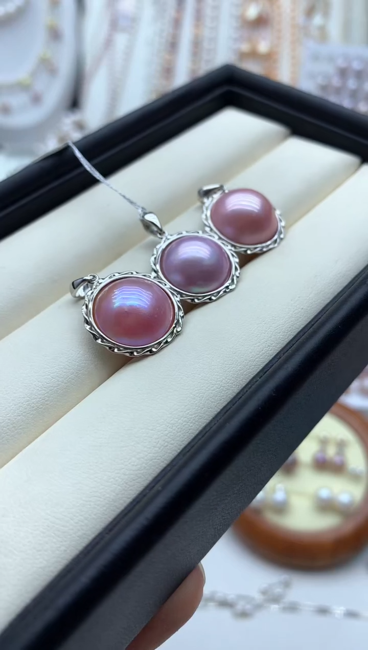 银S925镶嵌拼合珍珠（马贝珠）颈饰多样性发其一