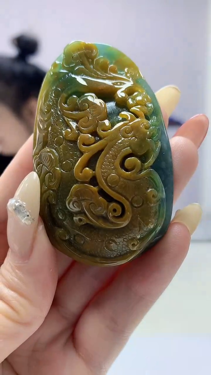 【闪购商品】定制翡翠未镶嵌4902DD-毛货挂件32