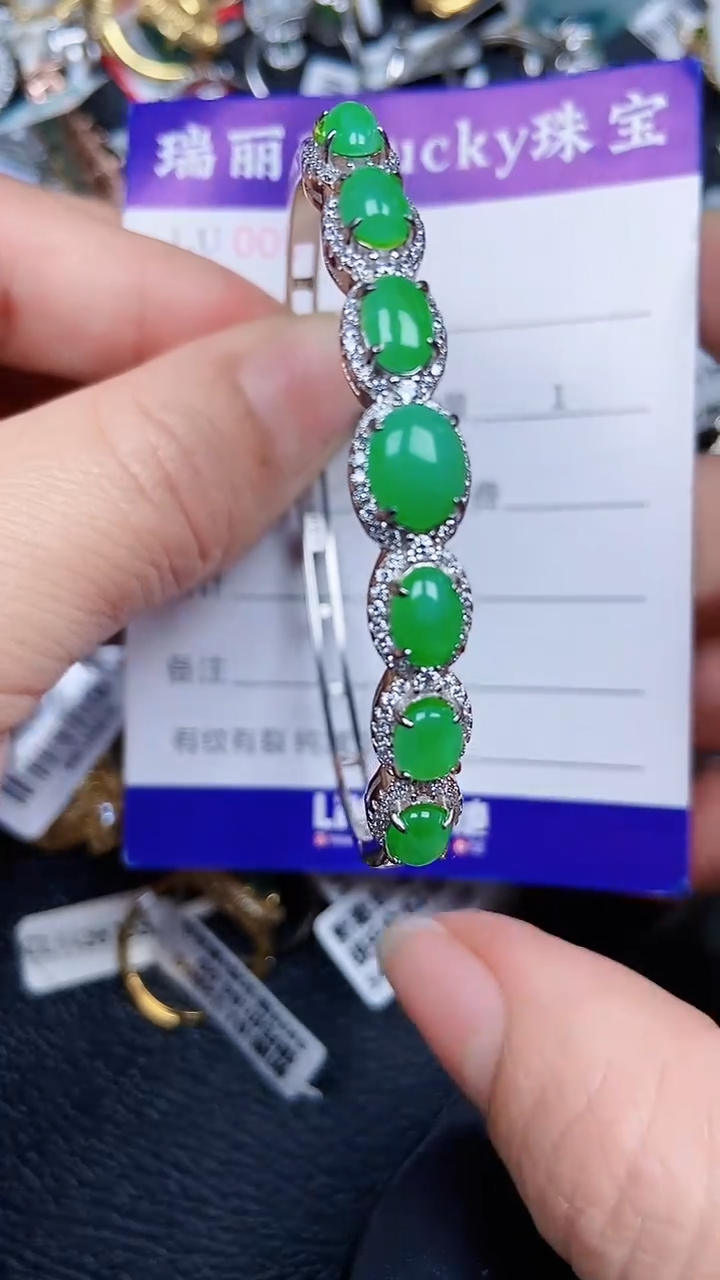 颈饰银S925镶嵌翡翠1649