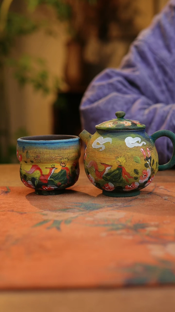 【闪购商品】瓷片1905景德镇手工手绘釉下彩高温瓷
