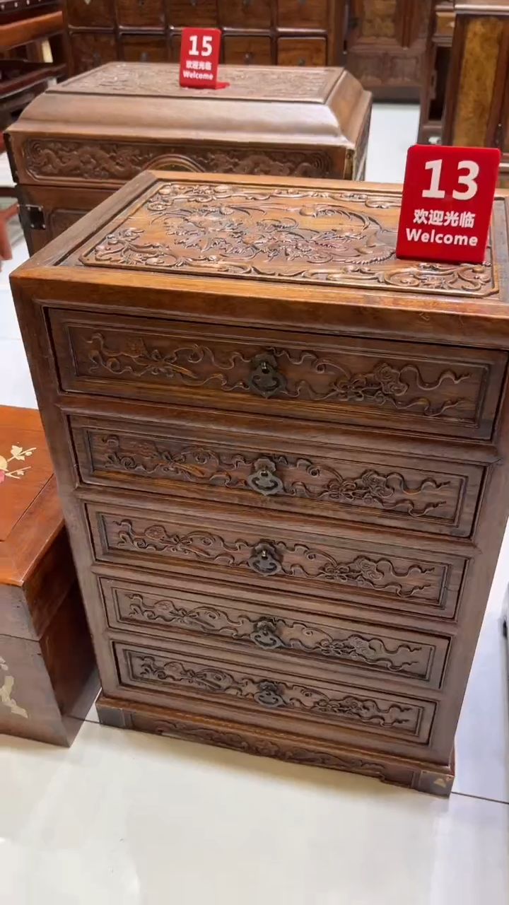【闪购商品】木雕刻五斗柜五斗柜