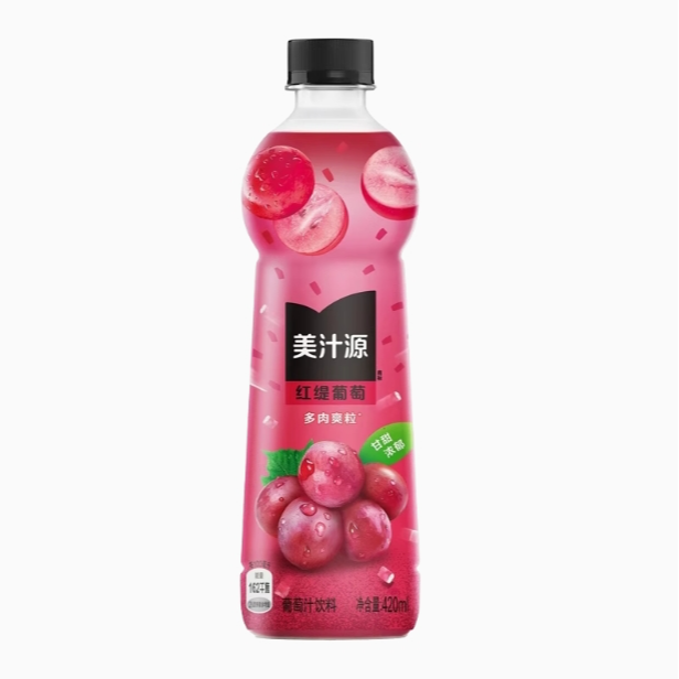 美汁源红缇葡萄汁饮料420ml/瓶果汁