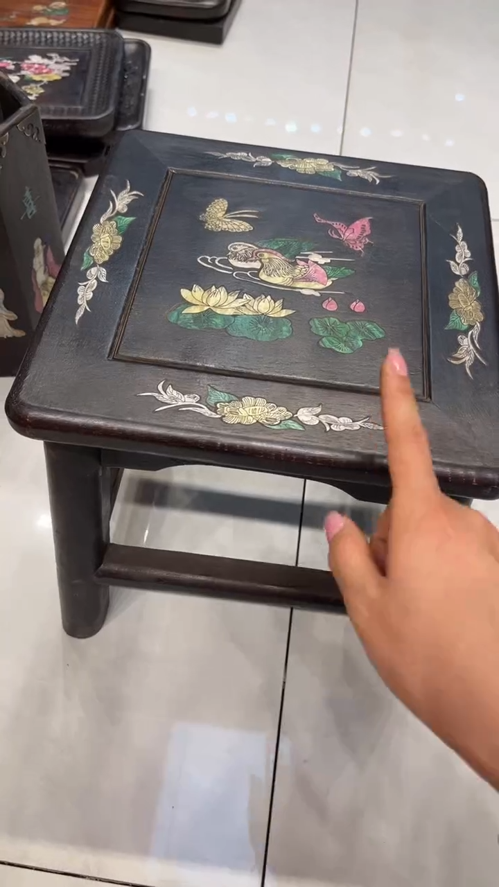 【闪购商品】贡木鸳鸯戏水螺钿富贵凳