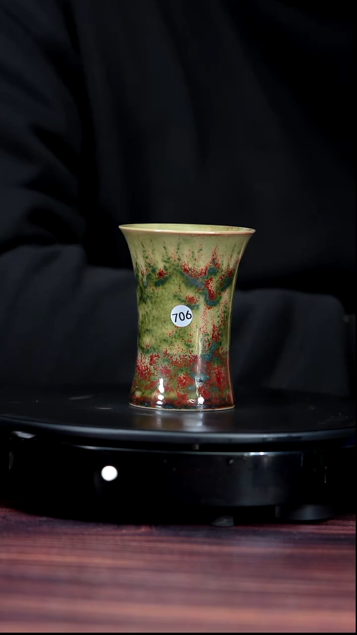 杯子瓷706#李盼龙一级品原矿钧瓷束腰杯