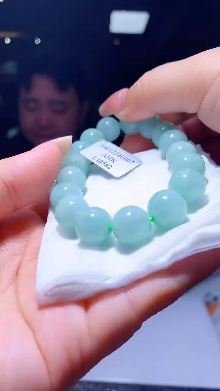 【闪购商品】定制翡翠未镶嵌1004xx-毛货手串36