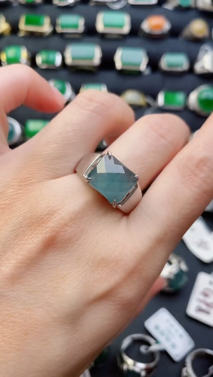 【闪购商品】翡翠戒指银S925镶嵌1111111