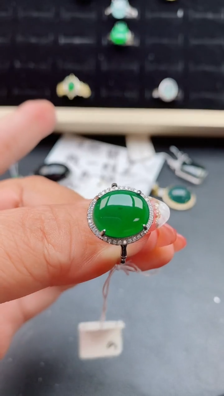 【闪购商品】翡翠戒指银S925镶嵌508500