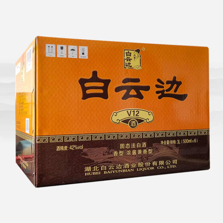 白云边白云边V12陈酿42度整箱纯正粮食白酒大瓶纯粮酒微醺42度500