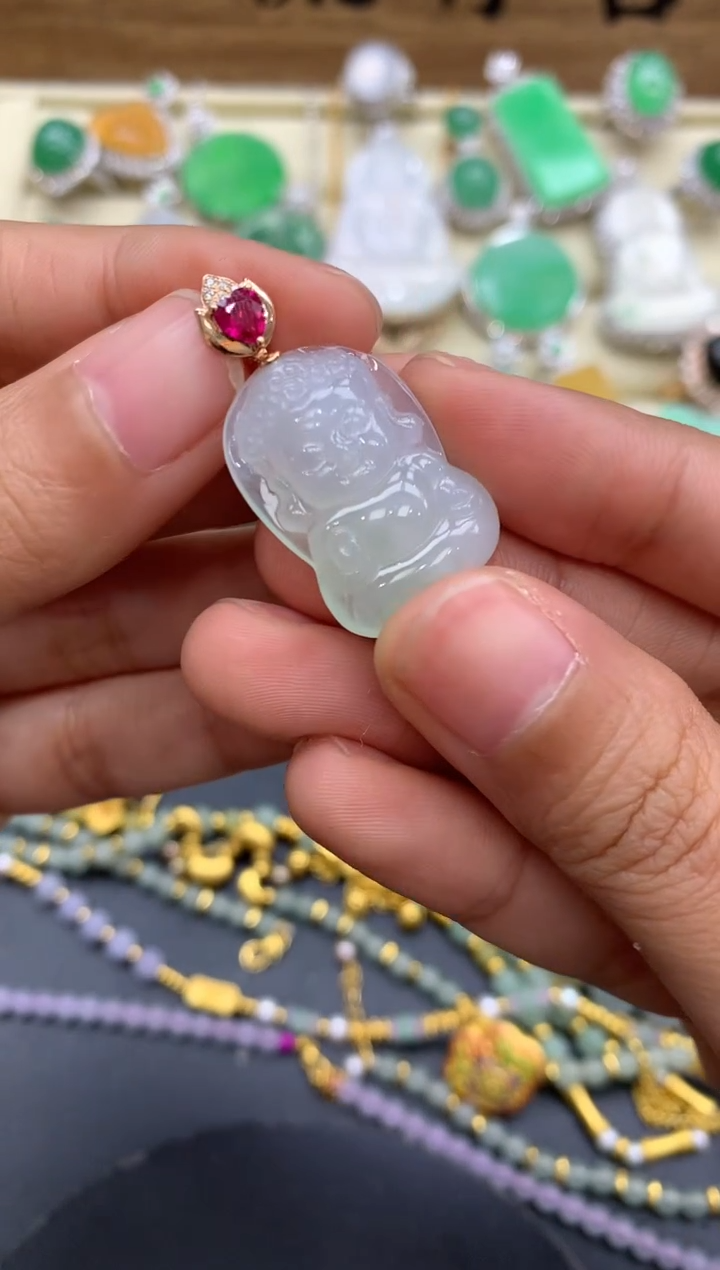 【闪购商品】翡翠颈饰18K金镶嵌491-中国好珍宝