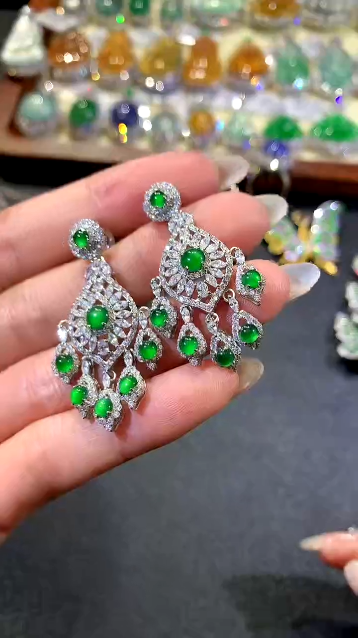 【闪购商品】翡翠耳饰银S925镶嵌246-耳饰