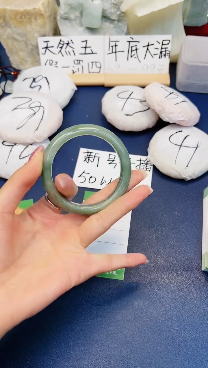 【闪购商品】石英质玉手镯未镶嵌276-天山翠