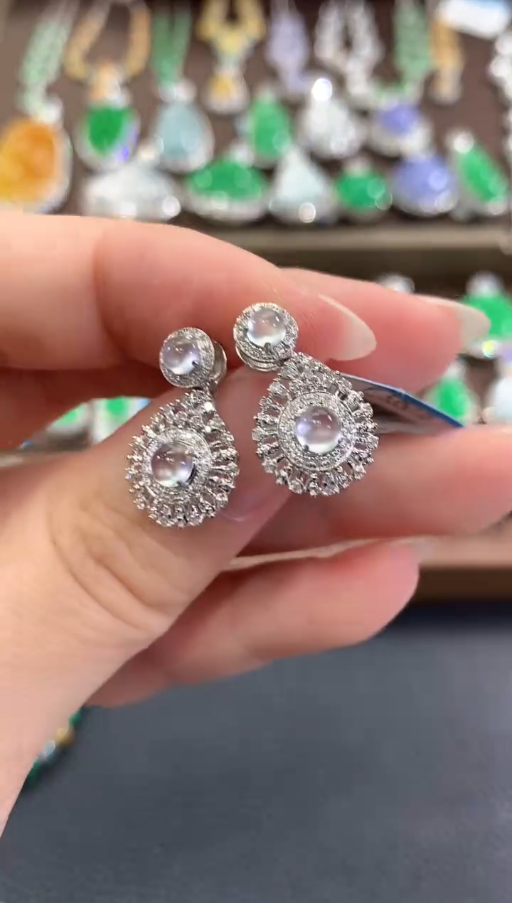 18K金镶嵌翡翠耳饰b176多样性一件发货