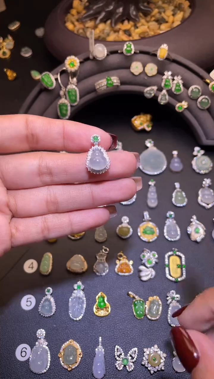 吊坠(不含链)银S925镶嵌翡翠1