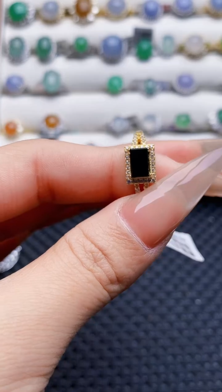 银S925镶嵌戒指翡翠1476