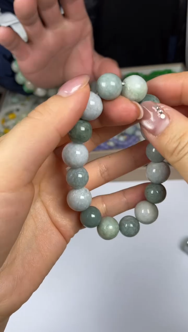 未镶嵌手串翡翠YT107大双色手串