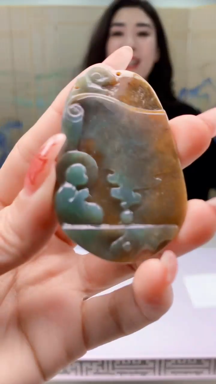 【闪购商品】定制翡翠未镶嵌4829ty-毛货挂件34