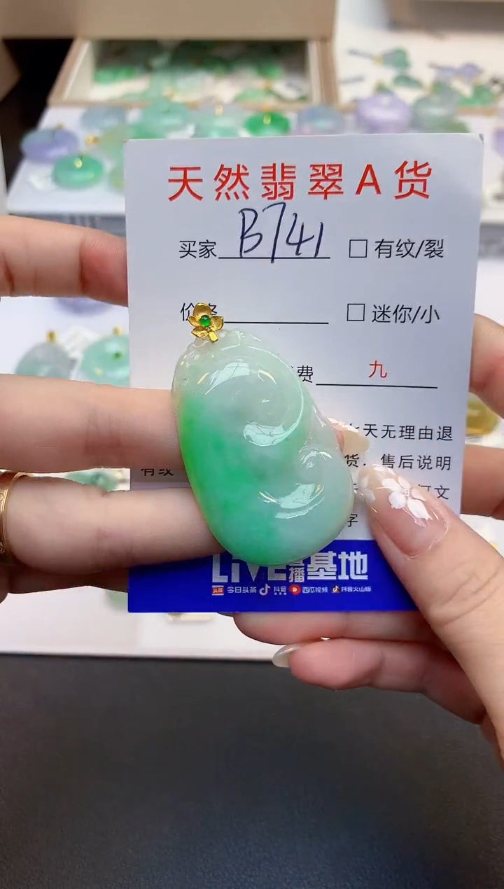 翡翠18K金镶嵌颈饰11111111