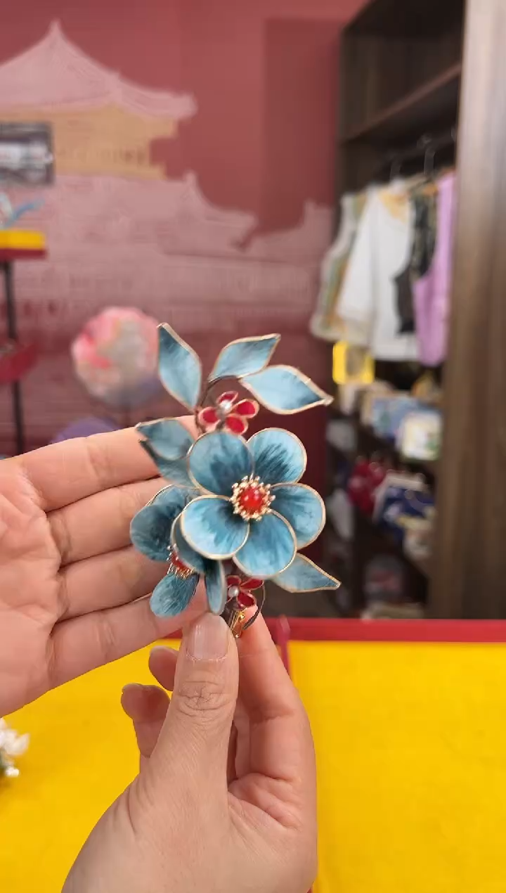 【闪购商品】刺绣非遗绒花（发饰）