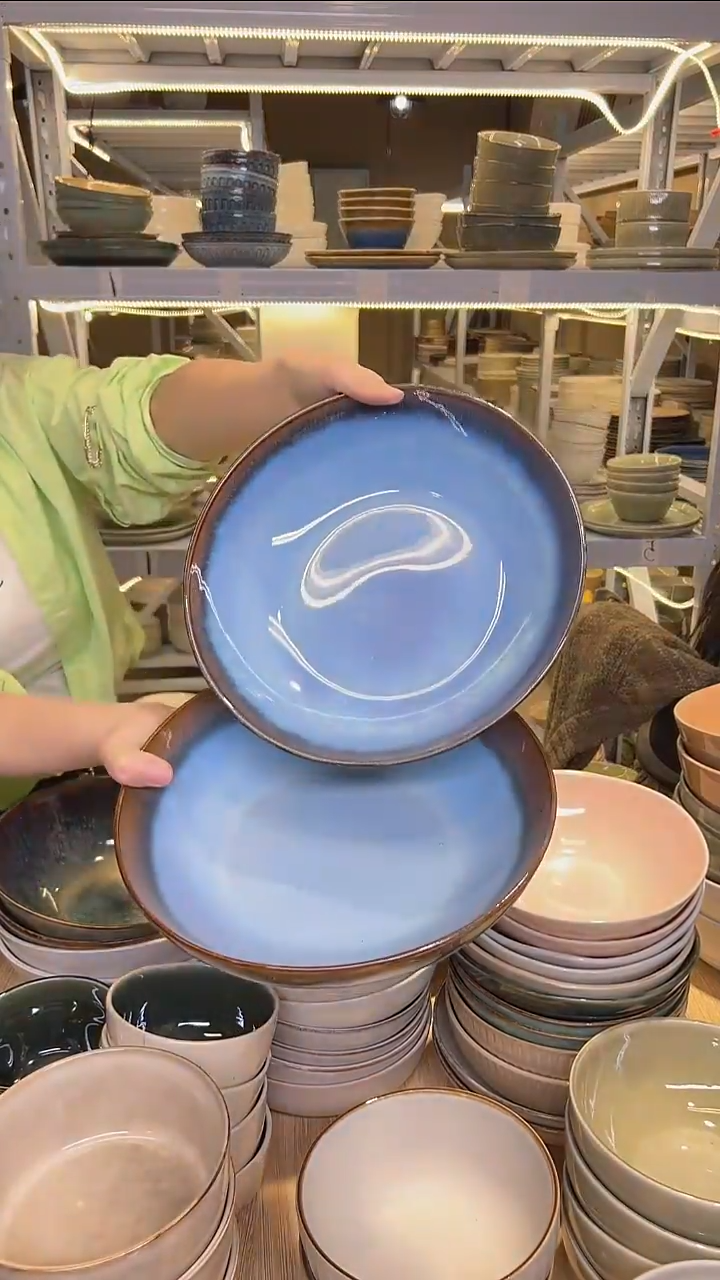 瓷170外贸尾货高温釉下彩陶瓷餐具默认微瑕