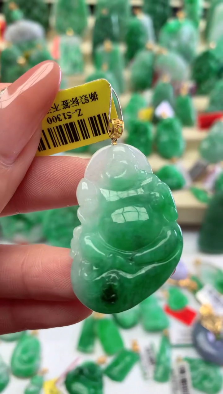 【闪购商品】翡翠颈饰18K金镶嵌挂件