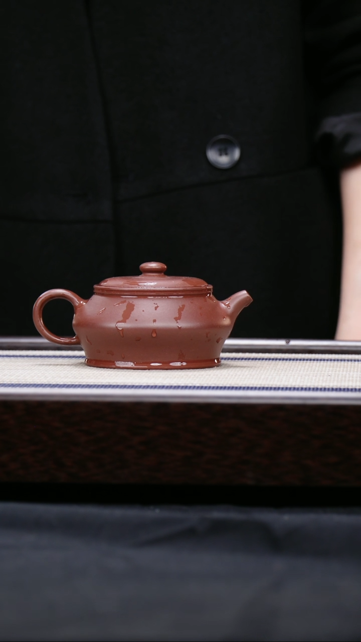 【闪购商品】紫砂茶壶三号井低槽青 曼殊壶 