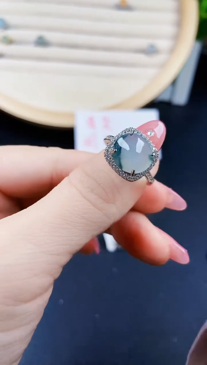 【闪购商品】翡翠戒指银S925镶嵌120120120