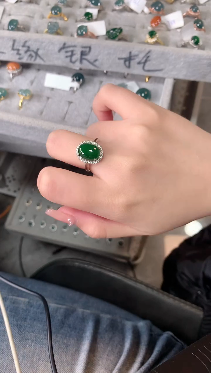 【闪购商品】翡翠戒指银S925镶嵌452141