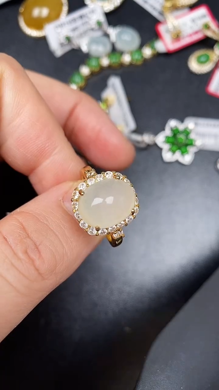 银S925镶嵌戒指翡翠1840