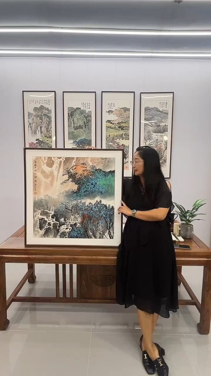 国画董海军 80*80 山水 小青绿山水