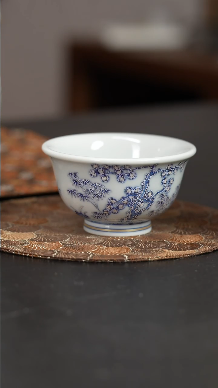 【闪购商品】杯四景堂青花描银