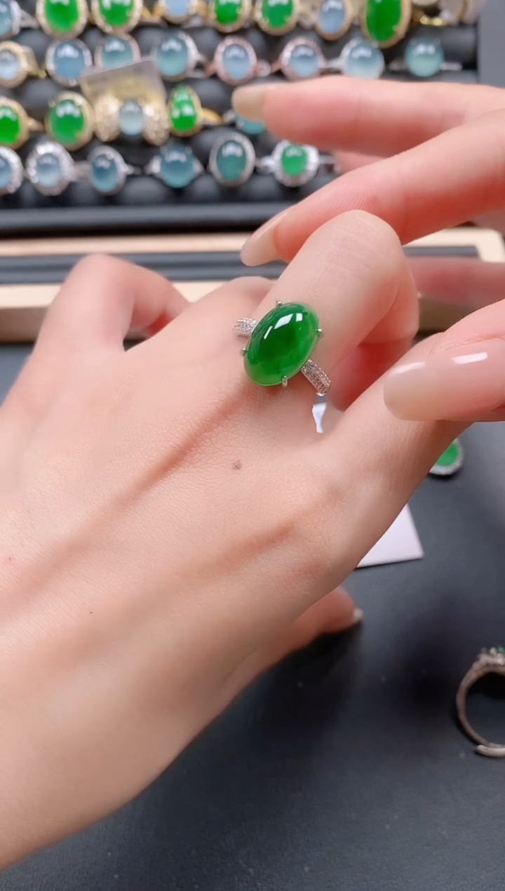 银S925镶嵌戒指翡翠11111