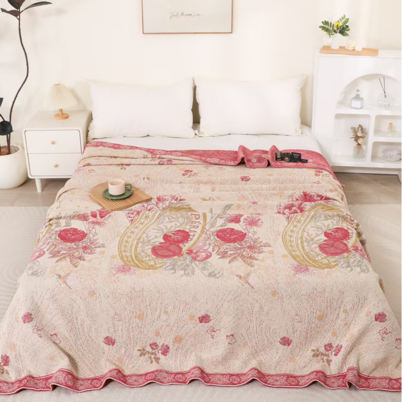 缘定一生-2.3*2.5可可西里天麻私定田园风一等品加厚加大床盖