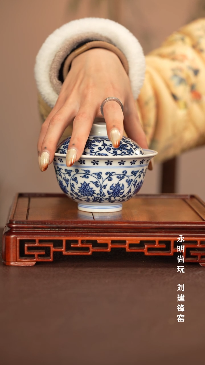 【闪购商品】盖碗景德镇手工手绘陶瓷
