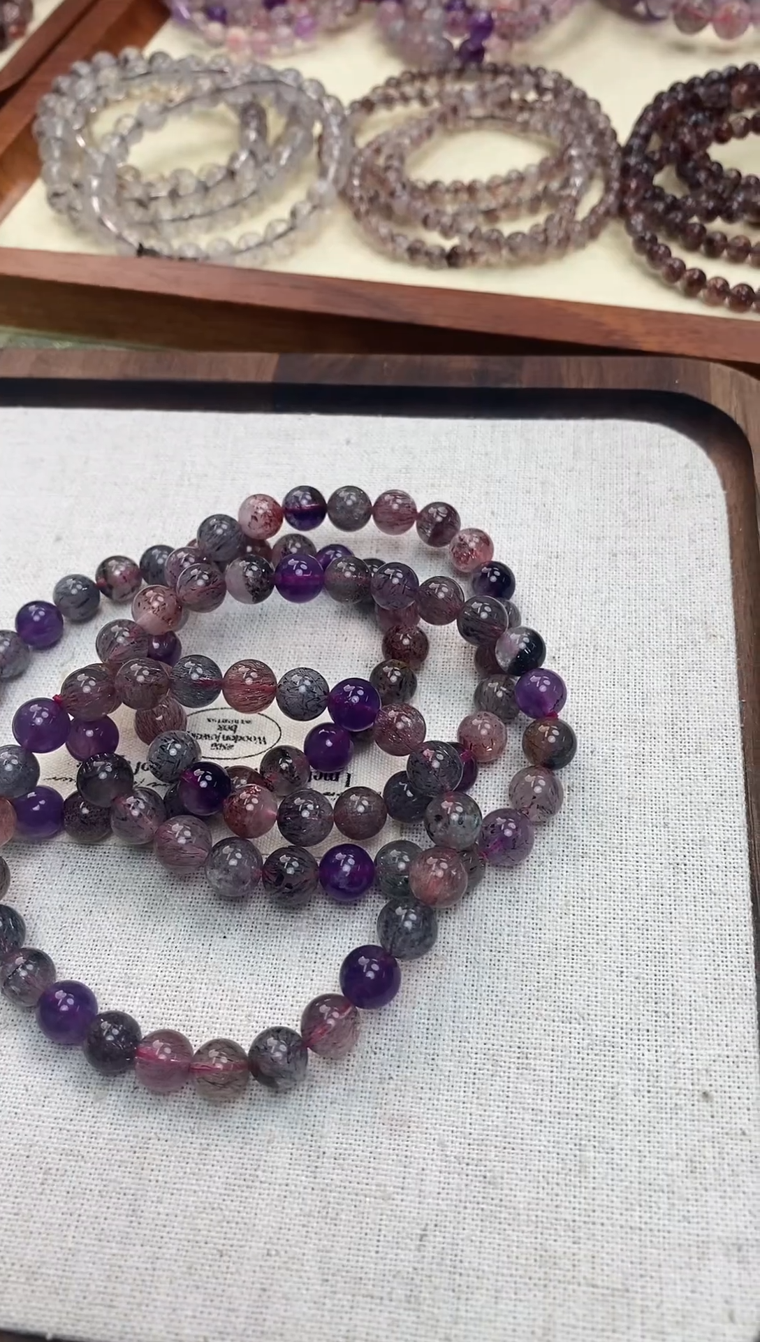 手串未镶嵌水晶毕业黑加仑单圈8mm 多样性发一